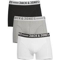 Jack & Jones 3-Pack Logo Waistband Trunks - Light Grey