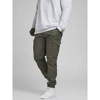 Jack & Jones Plus Paul Tapered Fit Cuffed Cargo Pants - Dark Green