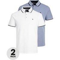 Jack & Jones Jack & Jones Paulos 2 Pack Tipped Polo Shirt - Cobalt/White