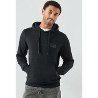 Jack & Jones Left Chest Tonal Logo Overhead Hoodie - Black
