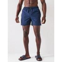 Jack & Jones Maui Logo Print Swim Shorts - Navy Blazer