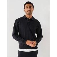 Jack & Jones Bradley 1/4 Button Sweat - Black