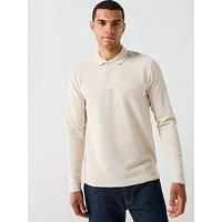 Jack & Jones Austin Micro Waffle Long Sleeve Polo Shirt - White