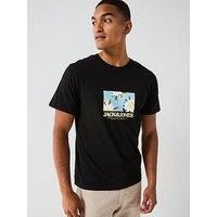 Jack & Jones Tavira Printed Short Sleeve Crew Neck T-Shirt - Black