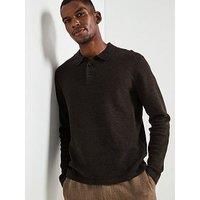 Jack & Jones George Textured Knitted Polo - Black