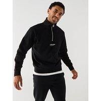 Jack & Jones Soho Jj Studios 1/4 Zip Sweat - Black