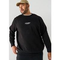 Jack & Jones Plus Size Soho Jj Studios Crew Sweater - Black