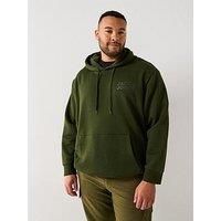 Jack & Jones Plus Size Left Chest Tonal Logo Overhead Hoodie - Beige