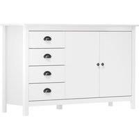 Sideboard Hill White 130x40x80 cm Solid Pine Wood