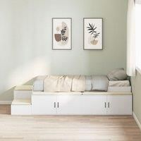 Storage Bed Frame White 90x200 cm