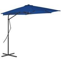 Outdoor Parasol with Steel Pole Blue 300x230 cm