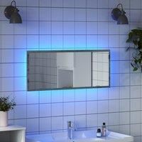 LED Bathroom Mirror Grey Sonoma 100x8.5x37 cm Engineered Wood
