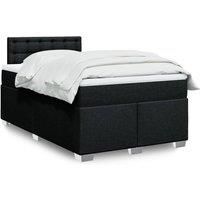 Box Spring Bed with Mattress Black 120x190 cm Fabric