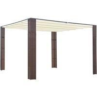 Gazebo with Roof Poly Rattan 300x300x200 cm Brown and Cream