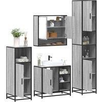 4Piece Bathroom Furniture SetGrey Sonoma Engineered Wood