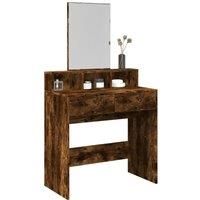 Dressing Table with Mirror Smoked Oak 80x41x144.5 cm