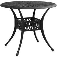 Garden Table Black 90x90x74 cm Cast Aluminium