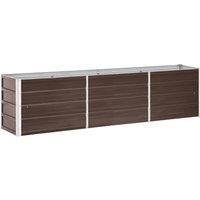 Garden Raised Bed Galvanised Steel 240x40x45 cm Brown