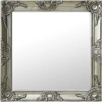 Wall Mirror Baroque Style 60x60 cm Silver