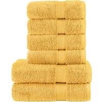 6 Piece Premium Towel Set SOLUND Gold 600 gsm