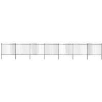 Garden Fence with Spear Top Steel 11.9x1.5 m Black