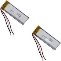 2pcs 3.7V 1.33Wh 360mAh Rechargeable Li Lithium-ion Battery 501646 NTC Thermistor 3-Wires For GPS Pen Bluetooth Speaker Dash Cam