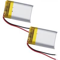 2Pcs 3.7V 300mAh 1.11Wh LiPolymer Rechargeable Lithium Li Battery For GPS Sat Nav Earphone Record