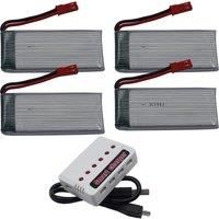 Wholesale 4pcs 3.7V 2.96Wh 800mAh 25C Rechargeable Li Lithium Battery Lipo 752555 JST For JJRC H11C H11D RC Quadcopter Drone