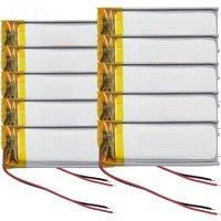 10pcs 3.7V 500mAh 1.85Wh Rechargeable Polymer Lipo Lithium Battery Cell 601745 For Smart Watch MP4