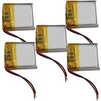 5pcs 3.7V 90 mAh 302020 Rechargeable Polymer Li Lithium Lipo Battery Cell For Headphones Earphone