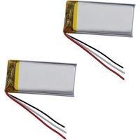 2pcs 3.7v 400mah 1.48Wh Rechargeable Li-polymer Li Lithium Battery 502040 Thermistor 3-wires For GPS