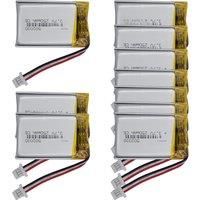 10 pcs 3.7v 250mah 0.925Wh Li Lithium Battery 502030 Li-ion JST 3pin1.0mm For DashCam GSP Mouse