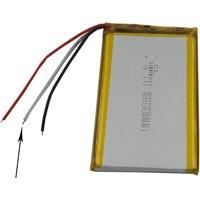 3.7V 3000mAh 11.1Wh 3 Wires Thermistor Lithium Polymer Li LiPo Battery 605085 For Car Camera PDA MID