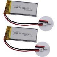 2pcs 3.7V 600mAh 2.22Wh Polymer Li Lithium Battery 602248 JST 2Pin 1.5mm Connector For GPS Driving