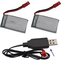 Charger + 2pcs 3.7V 650 mAh 25C Rechargeable Polymer Li Lipo Battery 852540 JST For SYMA X5C X5A X5SC RC Drones Helicopter