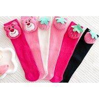 Cute Losto 3D Strawberry Socks For Kids In 4 Colours - Black