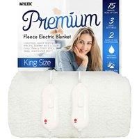 Mylek Electric Blanket King Size Bed Fleece Fully Fitted Heated Mattress Cover Underblanket Dual Control with Elasticated Skirt - Size 190 x 152 x 40cm - Overheat Protection System with Auto Safety Shut Off - Fast Heat Up Time - Machine Washable and Safe 