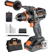 DOVAMAN 20V Brushless Cordless Drill Driver, 1/2" Metal Chuck, 575 In-lbs Torque, 36,000 BPM, 3-in-1 Mode, 2-Speed