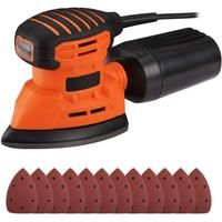 DOVAMAN 130W Detail Sander, 12000 RPM Palm Sander, 12 Sandpapers Included, Efficient Dust Collection System