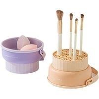 3-In-1 Silicone Makeup Brush Cleaning Set - 3 Colours - Purple
