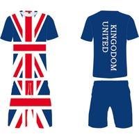 Kings Coronation Union Jack Top & Shorts Set - Black
