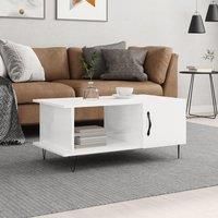 Coffee Table High Gloss White 90x50x40 cm Engineered Wood