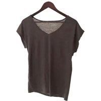 Unisex Black Women'S 3-Piece Solid V-Neck T-Shirt Set!