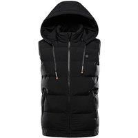 Unisex Grey 9-Zone Heated Hooded Vest with Smart Temp Control - Unisex