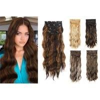 Long Wavy 55Cm Full Head Clip In Hair Extension - 10 Colours