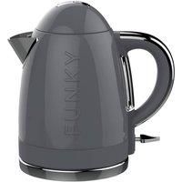 The Funky Appliance Company, 1.7 Litre Funky Kettle, 360 Degree Swivel Base, 3KW Fast And Quiet Boil, Removable Washable Limescale Filter, Grey