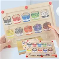 Magnetic Color and Number Maze, Wooden Montessori Magnetic 3 4 5