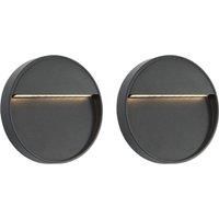 Outdoor LED Wall Lights 2 pcs 3 W Black Round