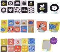 Taf Toys My First Tummy-time Baby Flash Cards. High Contrast Newborn Sensory Flashcard. Black White Monochrome Colourful Visual Stimulation Learning Activity Gift Set for Babies. 0 Months +
