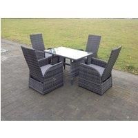 Oblong Table Adjustable Reclining Chair Rattan Dining Set Garden Furniture Table And Chair Set 4 Chairs